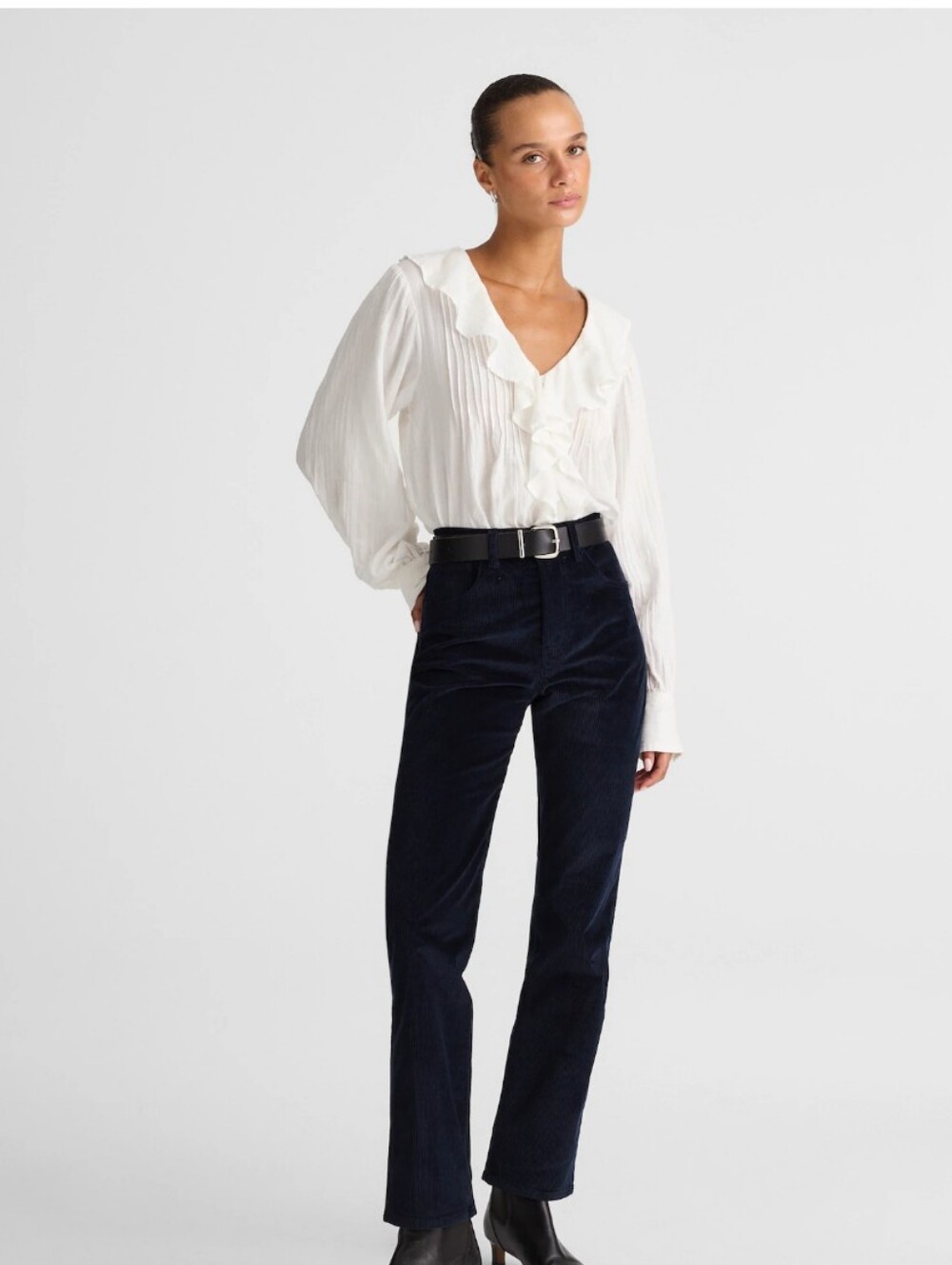 Madewell The Longline Straight Pant in Corduroy NW472 Size 28 NWT Navy